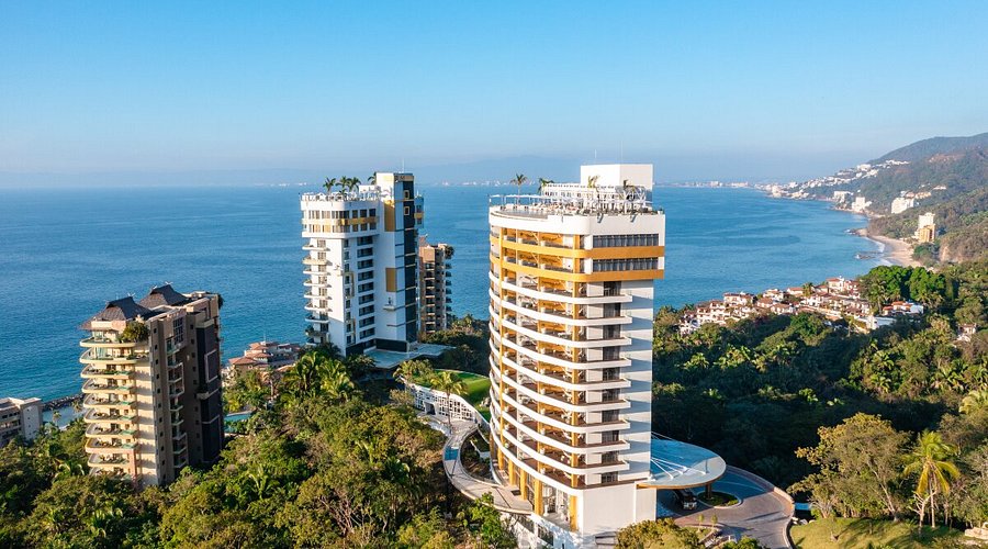 Hotel Mousai Puerto Vallarta ultra-luxury adults-only resort with infinity pools, modern architecture, and stunning ocean views.